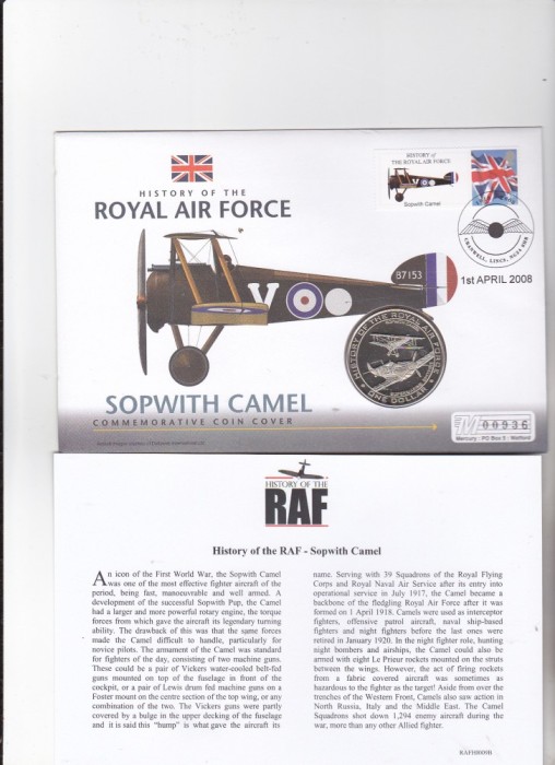 bnk mnd Nauru 1 $ 2007 FDC - Istoria aviatiei RAF