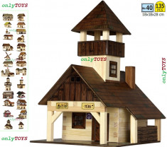 Set casute din lemn Cabana Turistica Popas Turistic eco walachia hiking hut lego foto