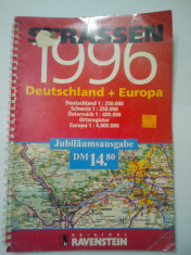 STRASSEN 1996 DEUTSCHLAND + EUROPA - HARTA RUTIERA GERMANIA + EUROPA ( Sif ) foto