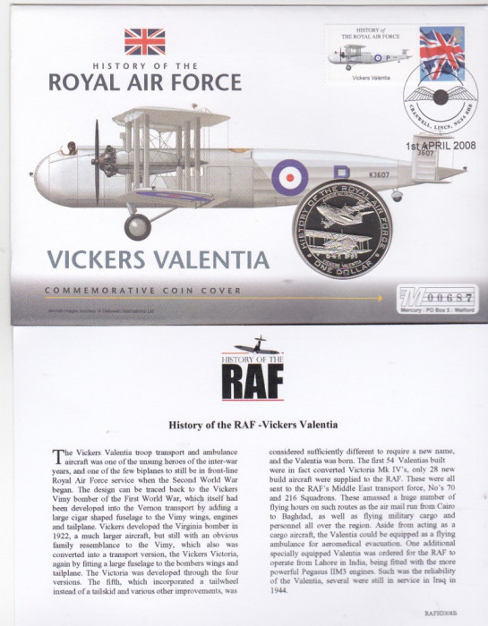 bnk mnd Nauru 1 $ 2007 FDC - Istoria aviatiei RAF