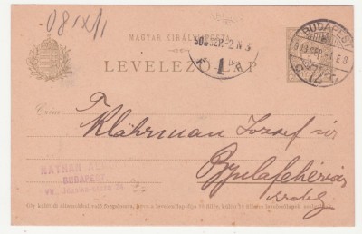 CARTE POSTALA SCRISA IN LIMBA MAGHIARA, ANUL 1908 foto