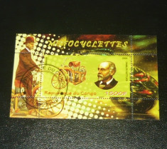 Colita stampilata - TEHNIC - PERSONALITATI - Motocicleta - Daimler - CONGO - 2009 - 2+1 gratis toate produsele la pret fix - RBK7841 foto