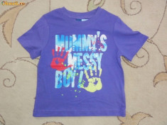 Nou! Tricou violet Mummy&amp;#039;s messy boy, marca Cherokee, baieti 12-18 luni foto