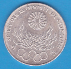 (1) MONEDA DIN ARGINT GERMANIA - 10 MARK 1972 - LIT. D - OLIMPIADA - KM# 135 foto