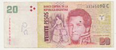ARGENTINA 20 pesos ND 2000-2010 VF grafitti foto