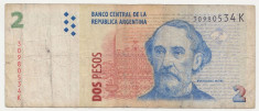 ARGENTINA 2 pesos ND 1997-2010 F grafitti seria K foto