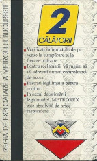 Cartela metrou / metrorex (1996) foto