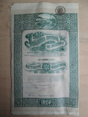 1920 Industria Romana de Petrol IDRP, 500 lei actiuni actiune document vechi foto