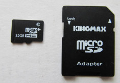 Card MicroSD 32GB ,Micro SD 32 GB ,Clasa 10, + Adaptor KINGMAX foto