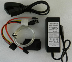ADAPTOR IDE SATA USB 2.0 RACK HDD 2.5 - 3.5 CD DVD-RW 220V - MODEL NOU foto