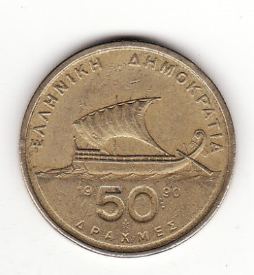 Grecia 50 drahme (drachmes) 1990 foto