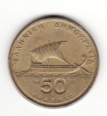 Grecia 50 drahme (drachmes) 1990 foto