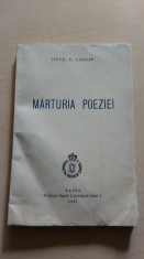 Marturia poeziei - Virgil D. Vasiliu/ princeps/ create in inchisorile comuniste foto