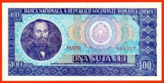 Bancnota 100 lei din 1966 UNC (seria H.0225 nr. 806377) foto