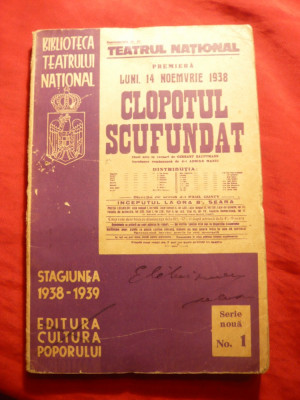 G.Hauptmann -Clopotul Scufundat -Ed.Bibl.Teatrului National 1938, ilustr.R.Maniu foto