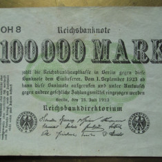 100000 mark 1923 Germania, bancnota marci germane / OH8