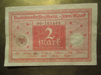 2 mark 1920 Germania, bancnota 2 marci germane 165444 foto
