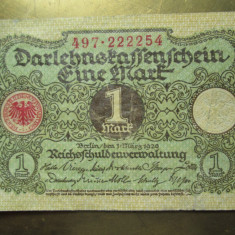 1 mark 1920 Germania, bancnota 1 marca germana / 222254