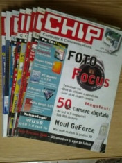Revista CHIP - lot 8 reviste , nr.1 , 2(CD), 4 (CD) , 6 ,8 ,9 , 11 , 12 / 2004 foto
