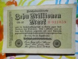 10 millionen mark 1923 Germania, bancnota veche 10 milioane marci germane 011059