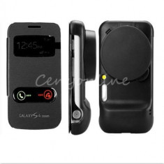 Husa piele flip neagra Samsung Galaxy S4 Zoom C101 foto