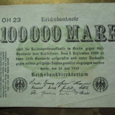 100000 mark 1923 Germania, bancnota marci germane / OH23