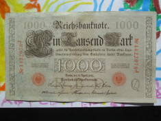 1000 mark 1910 Germania , 1000 marci germane 1910 litera Q stampila rosie foto