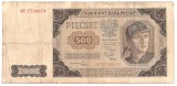 POLONIA 500 ZLOTYCH ZLOTI 1948 U