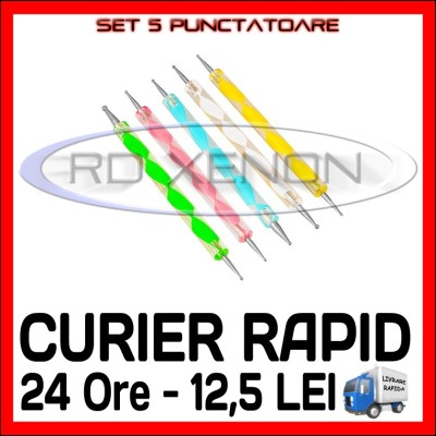 SET DE 5 PUNCTATOARE - PUNCTATOR MANICHIURA UNGHII FALSE GEL UV, FRENCH foto