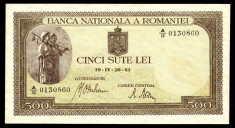 500 LEI 20 aprilie 1942 UNC necirculata foto