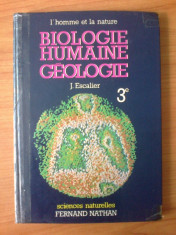 z Biologie Humaine Geologie 3 - l&amp;#039;homme et la nature - J. Escalier foto