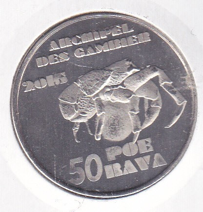 bnk mnd Gambier Island 50 poe rava 2015 unc fauna