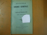 Industriasi uniunea generala a industriasilor statute Bucuresti 1903