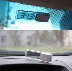 termometru auto cu ventuza termometru transparent lcd termometru digital auto foto