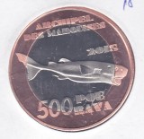 Bnk mnd Marquesas Islands 500 poe rava 2015 unc fauna personalitati bimetal, Australia si Oceania