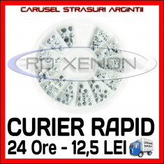 SET CARUSEL STRASURI - MODELE ARGINTII DIVERSE - DECORATIUNI MANICHIURA GEL UV