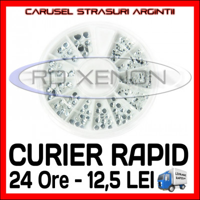 SET CARUSEL STRASURI - MODELE ARGINTII DIVERSE - DECORATIUNI MANICHIURA GEL UV foto