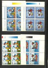 ROMANIA 1989--DESENE ANIMATE ROMANESTI IN BLOCURI DE 4 MNH foto