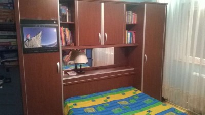 Mobila Dormitor Mobexpert Pat Cu Dulapuri Laterale Si Suspendate