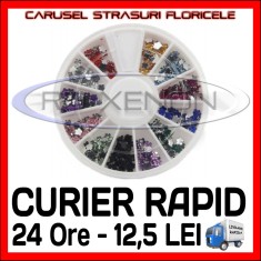 SET CARUSEL STRASURI - MODELE CU FLORI - DECORATIUNI UNGHII NAIL ART