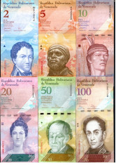 Venezuela - set 2 , 5 , 10 , 20 , 50 , 100 bolivares , 2007 - 2011 ,pret per lot foto