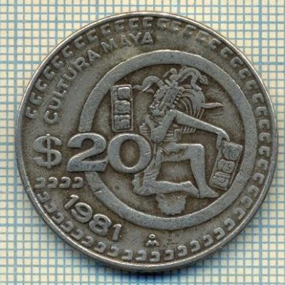 5256 MONEDA - MEXIC - 20 PESOS - 1981 -CULTURA MAYA -starea care se vede foto