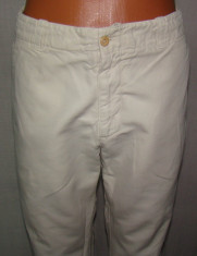 Pantaloni barbati ZARA Sport din in si bumbac marimea W31 culoarea bej foto