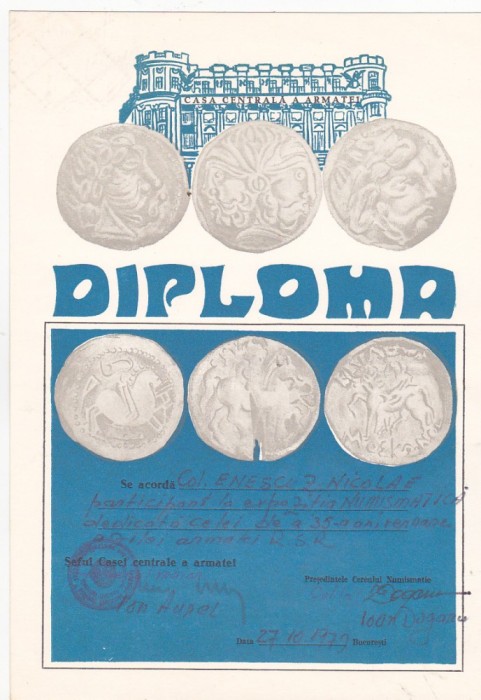 bnk div - Lot 6 diplome expozitii numismatice
