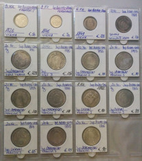 Plansa 15 monede din argint Imp. Austro -Ungar foto