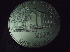 1 DOLLAR SUA 1990 ARGINT UNC -COMEMORARE EISENHOWER LIT.W foto