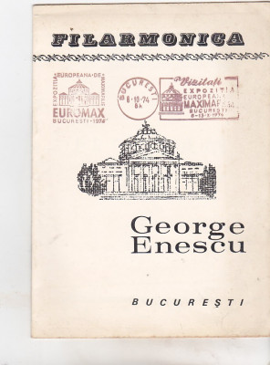 bnk div Program Filarmonica George Enescu 1974-1975 foto