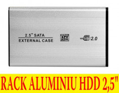 Carcasa Rack Extern Metalic Hard-disk USB SATA 2.5 HDD husa cadou foto