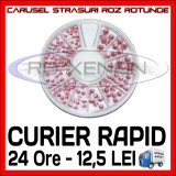Cumpara ieftin SET CARUSEL STRASURI - MODELE ROZ ROTUNDE - DECORATIUNI UNGHII MANICHIURA GEL UV