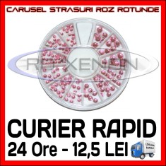 SET CARUSEL STRASURI - MODELE ROZ ROTUNDE - DECORATIUNI UNGHII MANICHIURA GEL UV